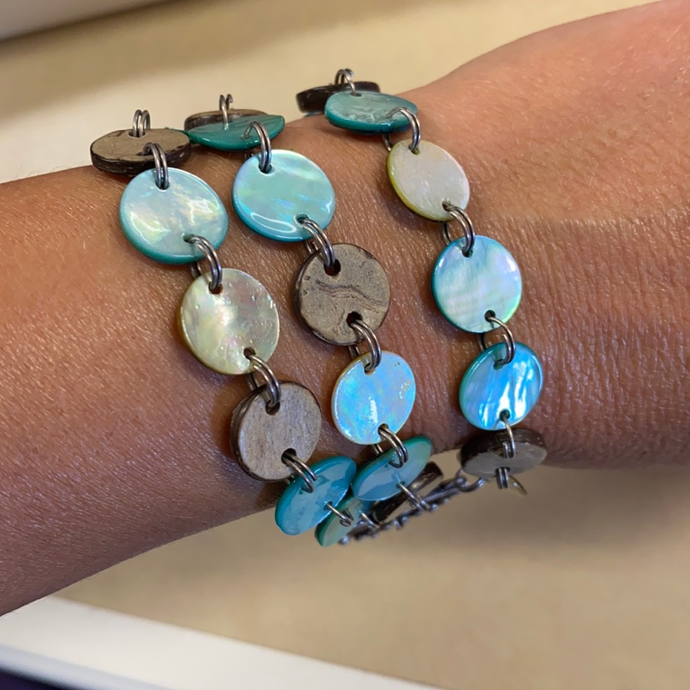 Lia Sophia mother of Pearl & wood toggle bracelet!